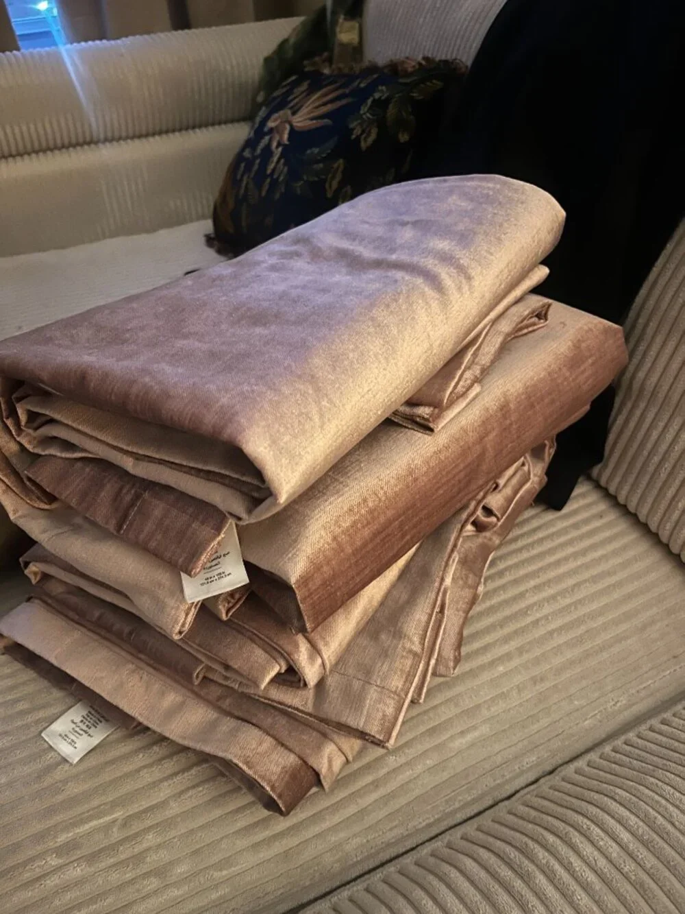 West Elm cotton velvet curtains 108